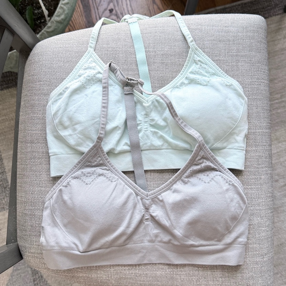 Justice Light Teal and Gray Bralette Set